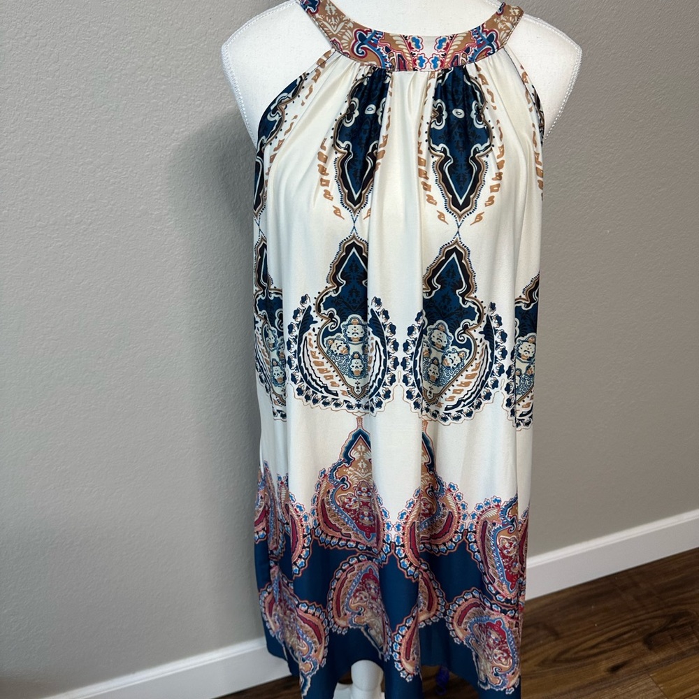 Elegant Paisley Halter Dress